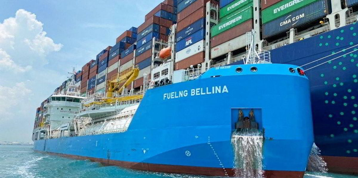 Singapore’s first LNG bunkering ship FueLNG Bellina, owned by Keppel Offshore & Marine and Shell